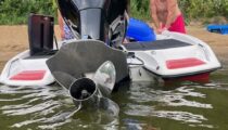 High-Performance Boat Motor Close-Up
